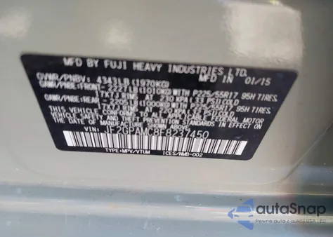 2015 Subaru Xv Crosstrek 2.0I Limited из США, поврежденный, VIN JF2GPAMC8F8237450